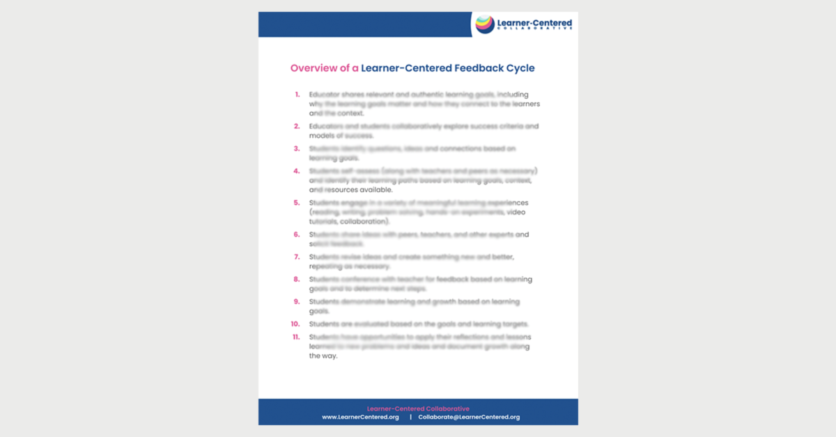 Tool- Learner-Centered Feedback Cycle