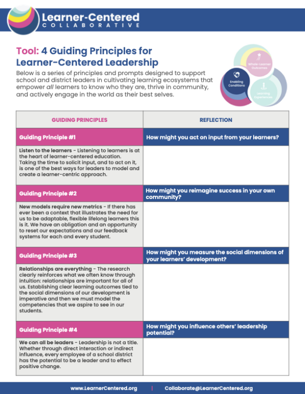 4 Guiding Principles for Learner-Centered Leadership