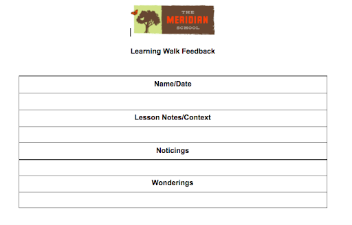 Learning Walk feedback form