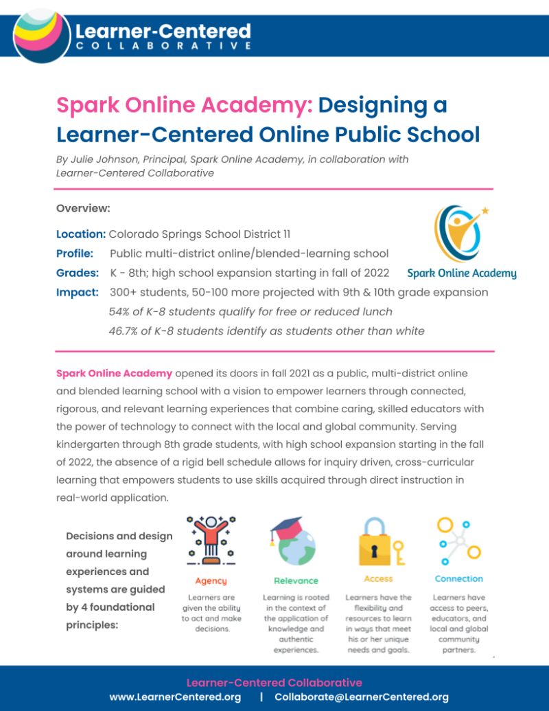 Spark Online Academy A LearnerCentered Online Public School