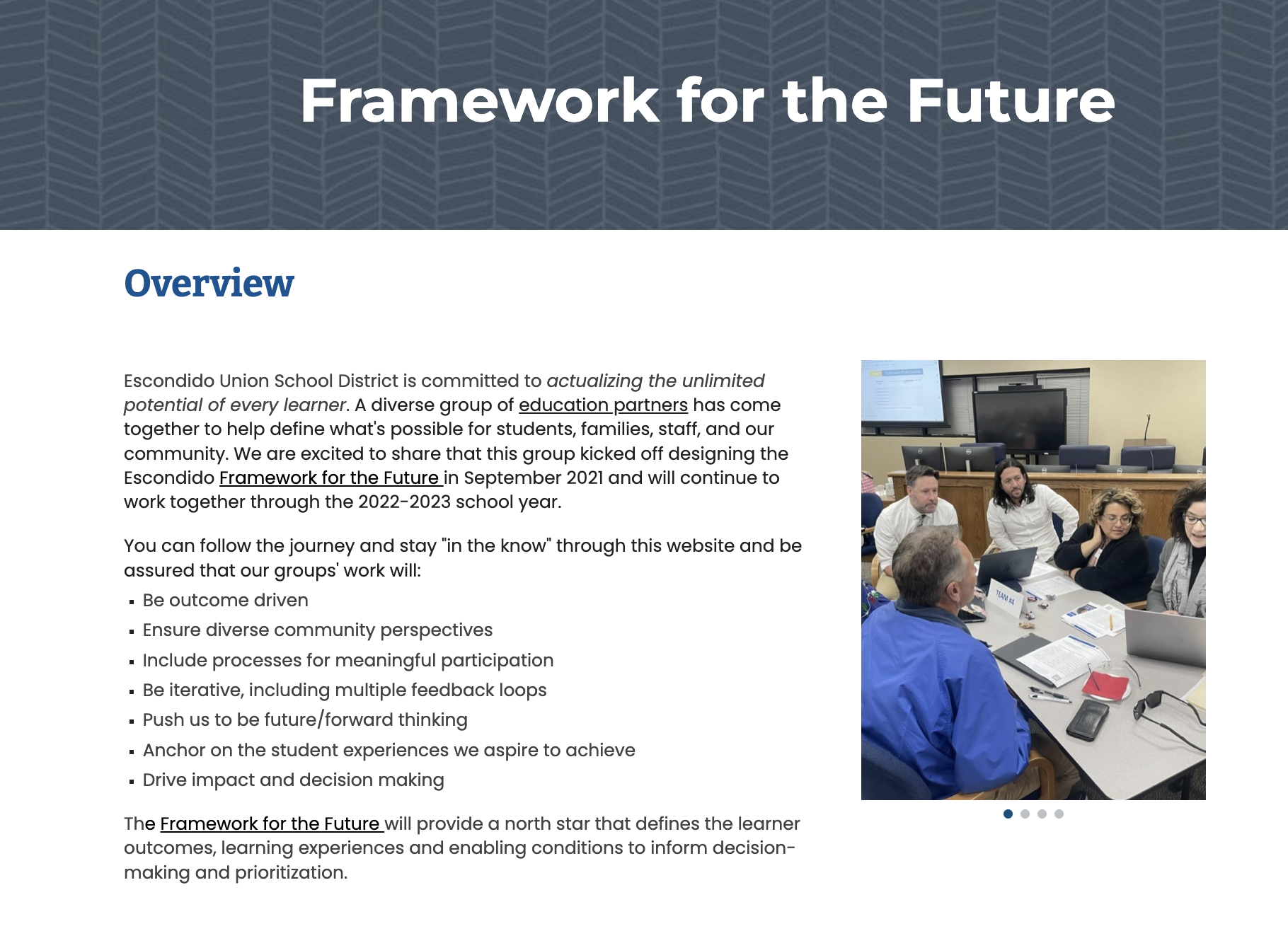 EUSD Framework for the Future Website