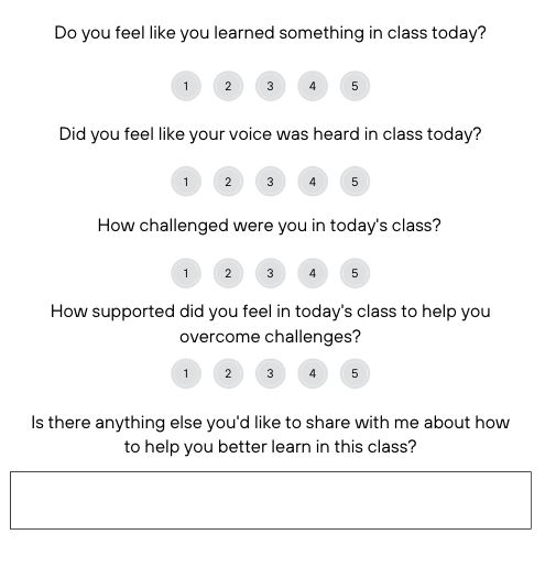 Daily Classroom Survey