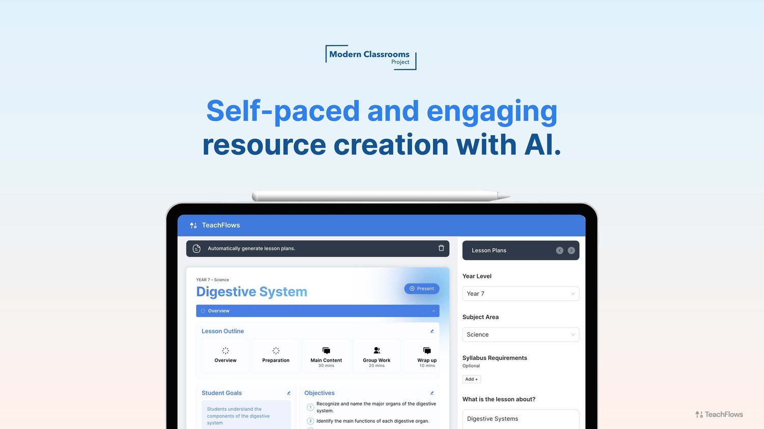 self-paced lessons with AI